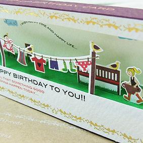 팝업 박스 생일카드(소녀)